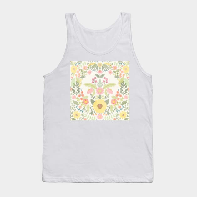 Reimagine Damask watercolor floral pattern Tank Top by Harpleydesign